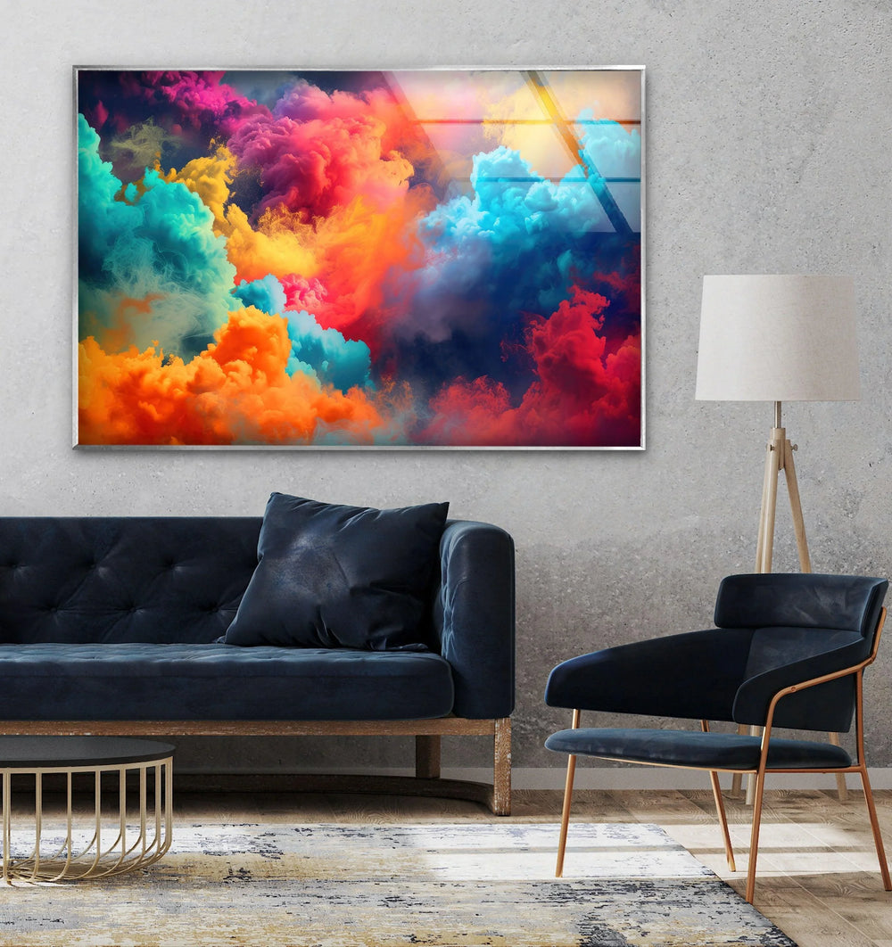 Colored Clouds Glass Wall Art glass image printing, glass prints from photos