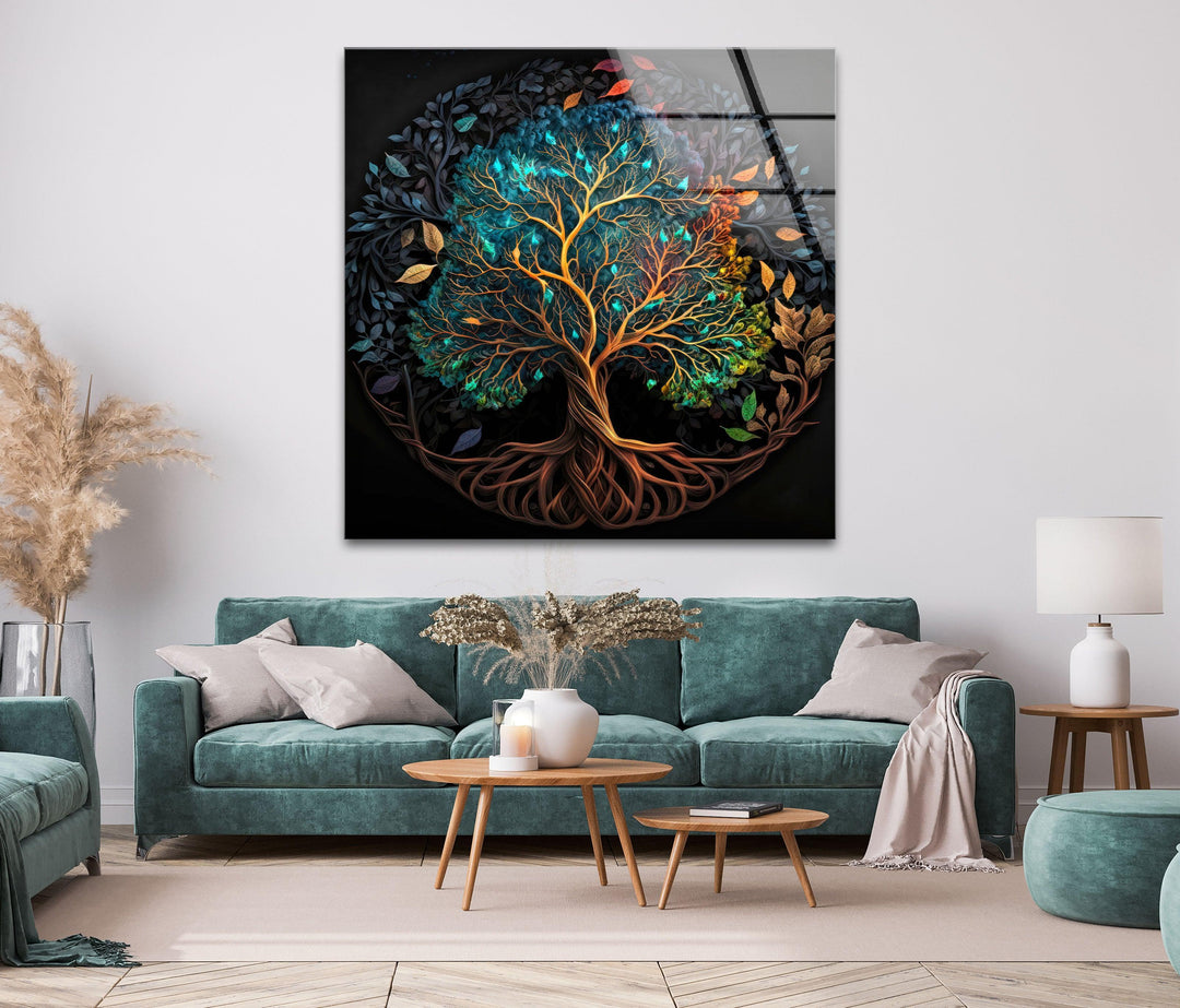 Yggdrasil World Tree of Life Glass Wall Art, glass photo prints, glass picture prints