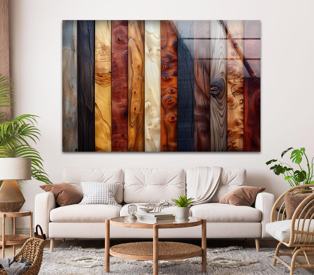 Colored Wooden Patterns Glass Wall Art glass photo prints, glass picture prints