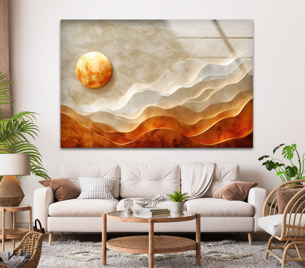 Golden Sun Art Deco Glass Wall Art - MyPhotoStation