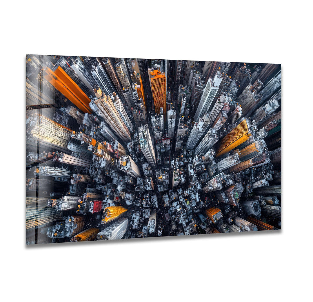 Birds Eye City View Glass Wall Art stained glass wall art, stained glass wall decor