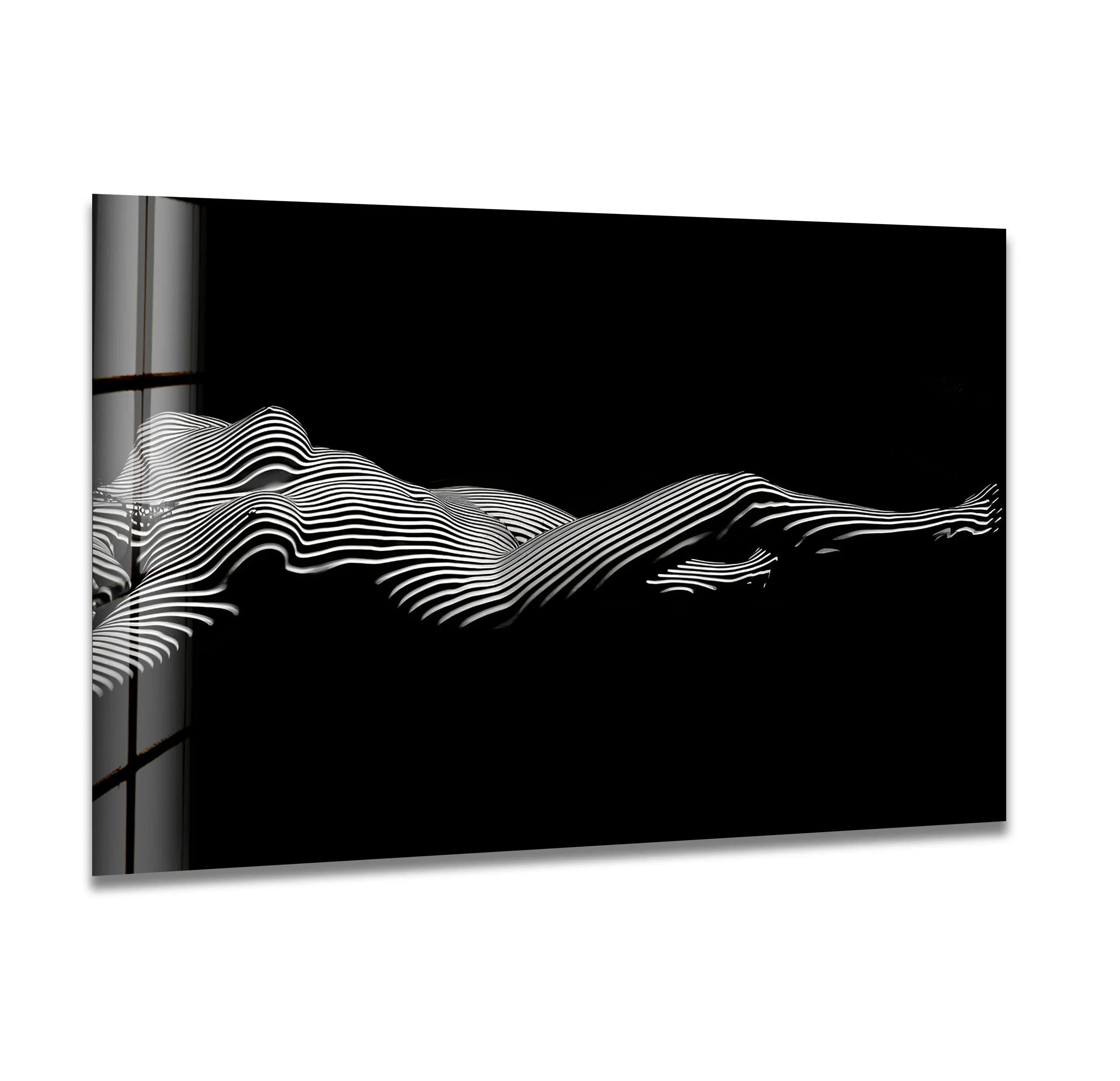 Sensual sexy artwork combining erotic nude art and glass wall art