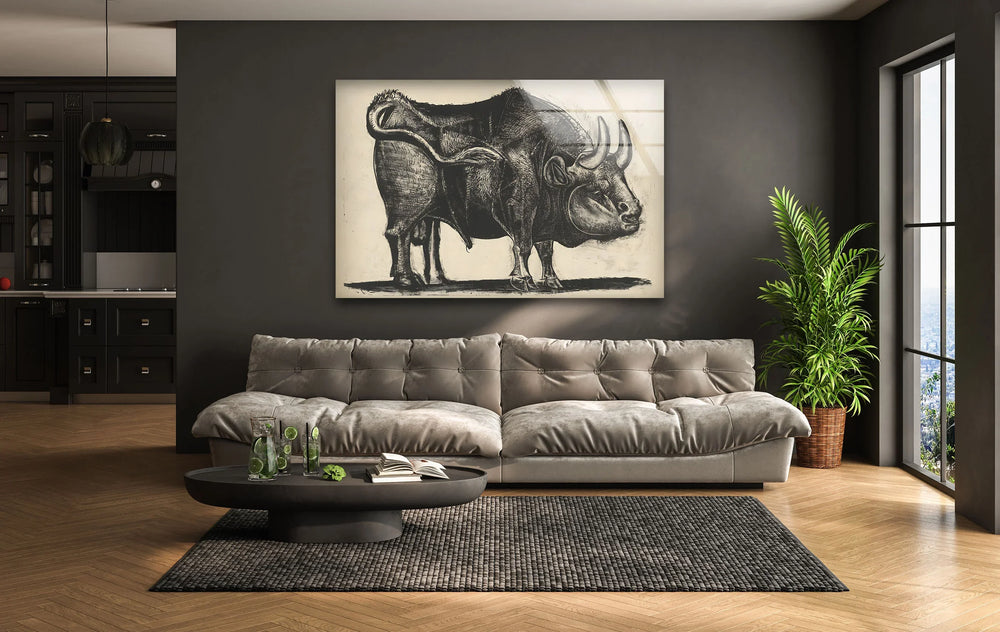 Bull by Pablo Picasso Glass Wall Art - MyPhotoStation