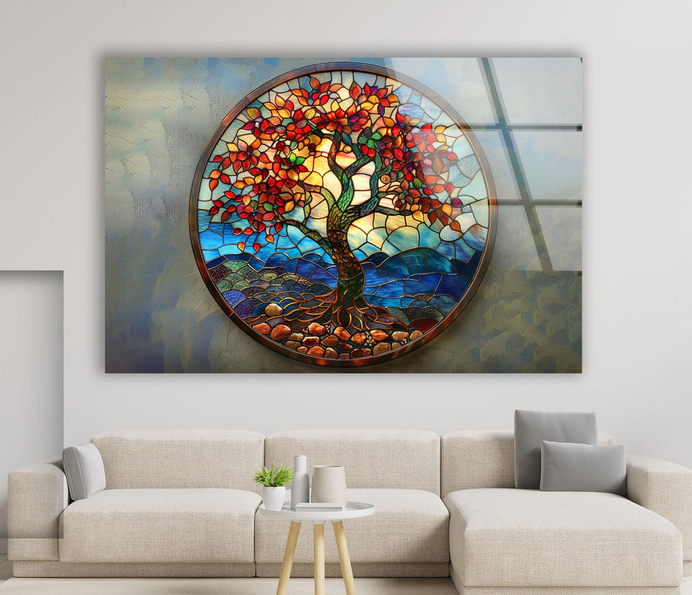 Stained Tree of Life Art Glass Wall Art Glass Printing Wall Art, Print photos on glass