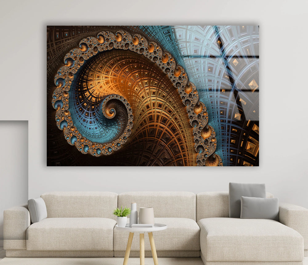 Spiral Fractal Wall Art – Geometric Abstract Glass Print Design - MyPhotoStation