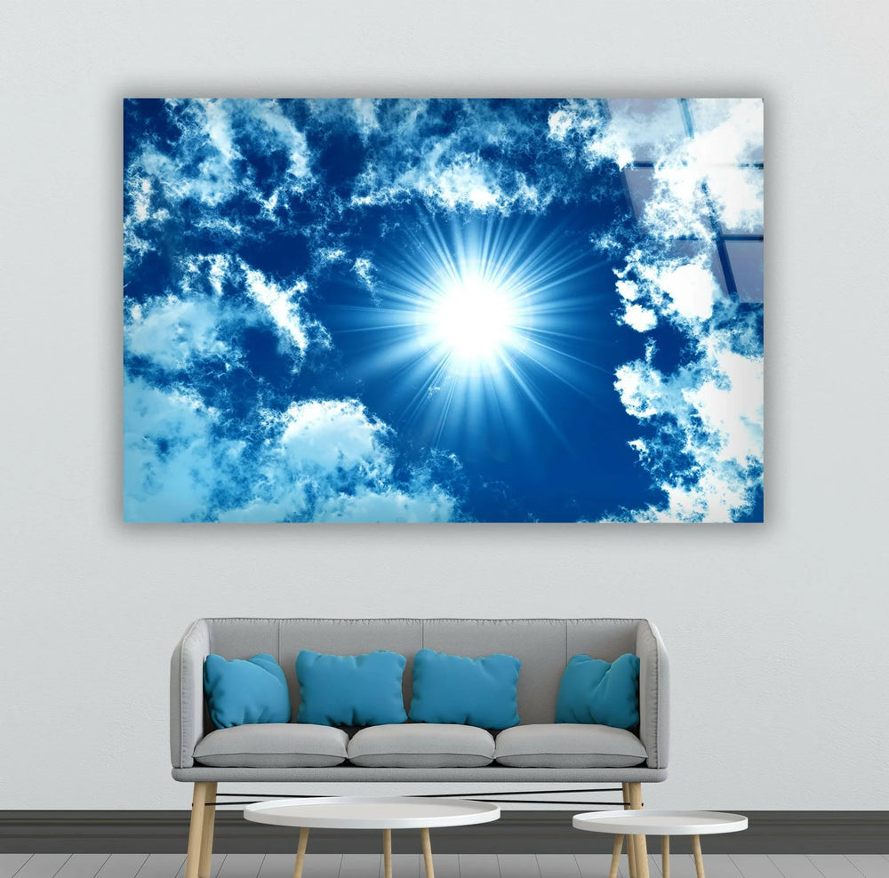 Brilliant Sunburst in the Sky – A Stunning Glass Print