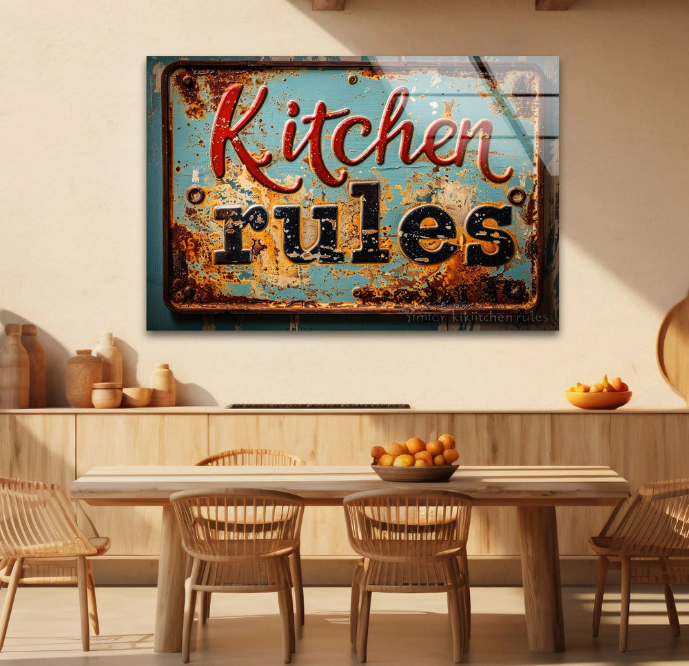 Kitchen Rules Glass Wall Art glass wall decor, glass wall art decor