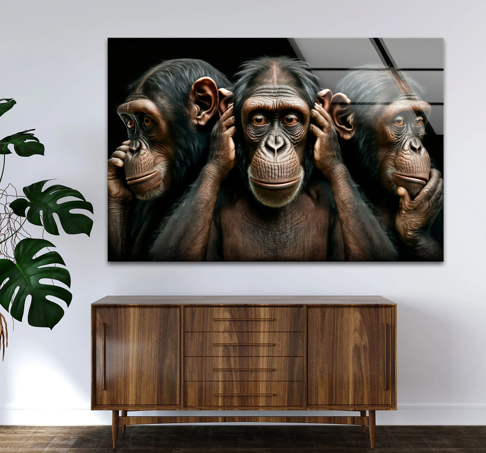 Three Wise Monkeys Wall Art – Speak No Evil Hear No Evil See No Evil Glass Print - MyPhotoStation