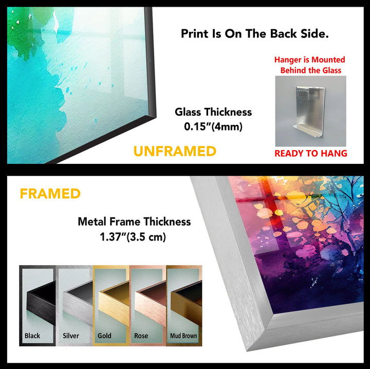 Vibrant Botanical Splash Wall Art – Colorful Nature-Inspired Glass Print for Creative Spaces - MyPhotoStation