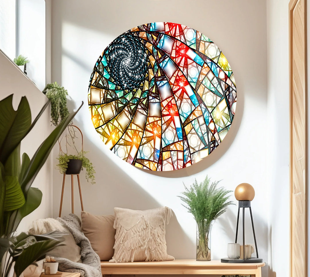 Stained Fractal Art Glass Wall Art custom glass photo prints, large glass prints