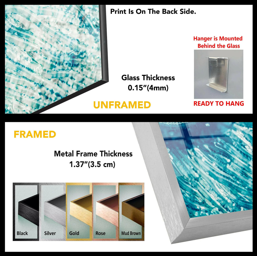 Blue Button Jellyfish Glass Wall Art - MyPhotoStation