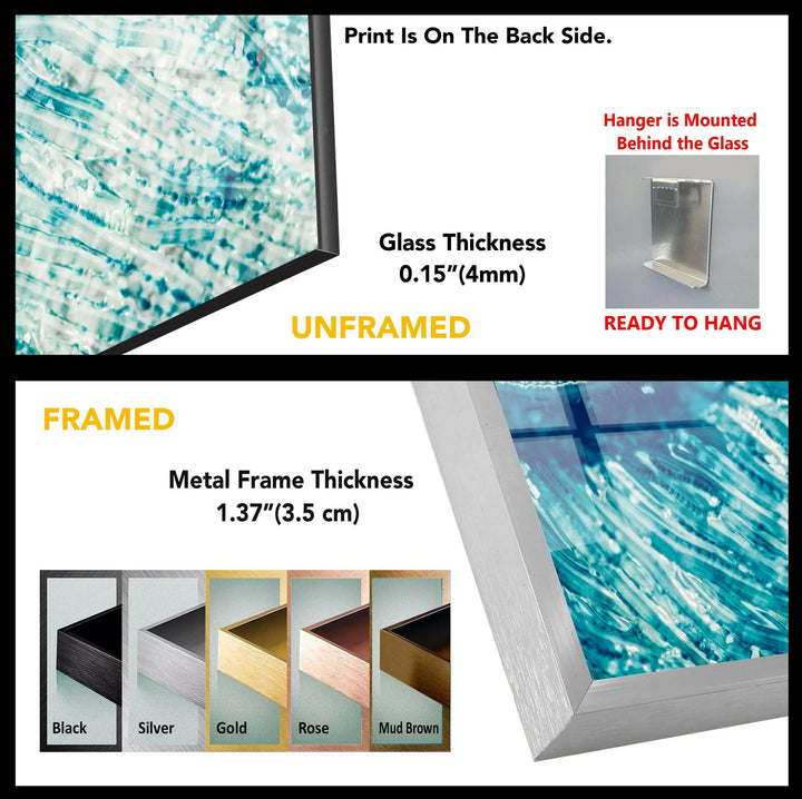 Blue Button Jellyfish Glass Wall Art - MyPhotoStation