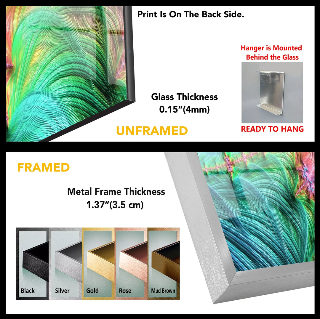 Green Fractal Art Abstract Glass Wall Art - MyPhotoStation