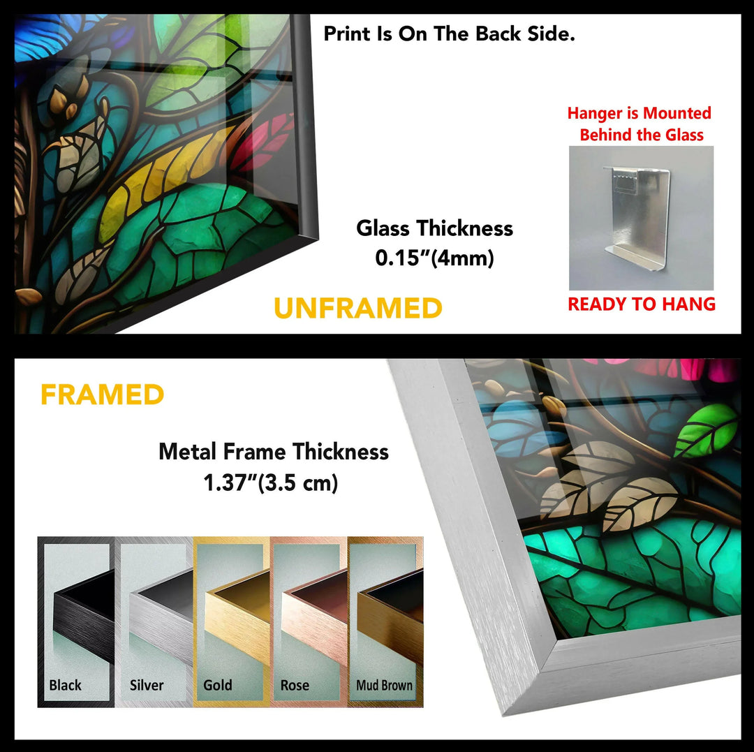 Flower Design Stained Colorful Glass Wall Art - MyPhotoStation