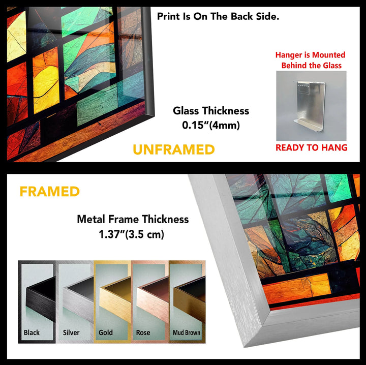 Geometric Stained Artworks Glass Wall Art - MyPhotoStation