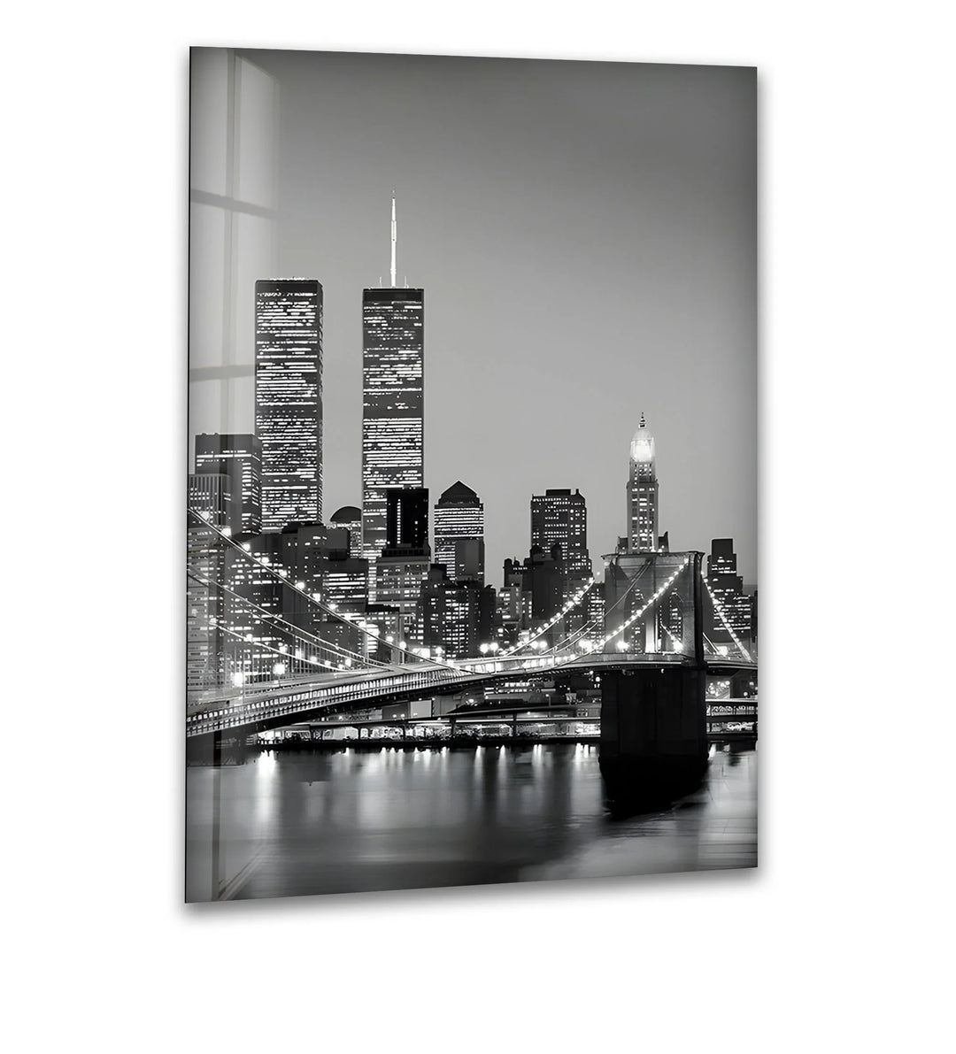 Brooklyn Bridge & Manhattan Skyline – Black & White Cityscape Wall Art - MyPhotoStation