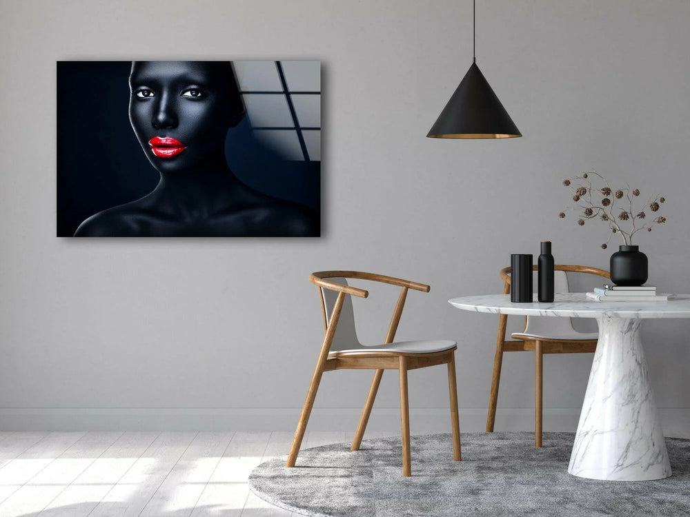 Red Lips Cool Glass Art & Wall Art Home Decor