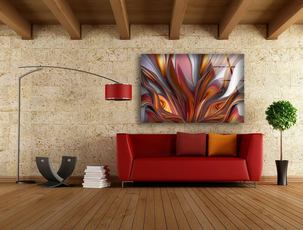 Brown Volumetric Abstract Glass Wall Art - MyPhotoStation