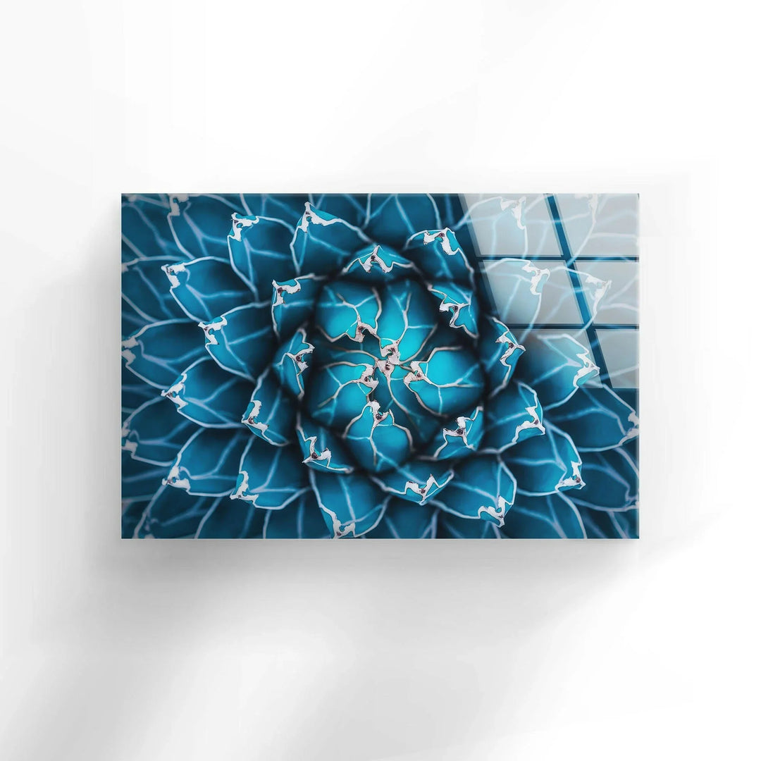 Blue Flower Tempered Glass Wall Art - MyPhotoStation