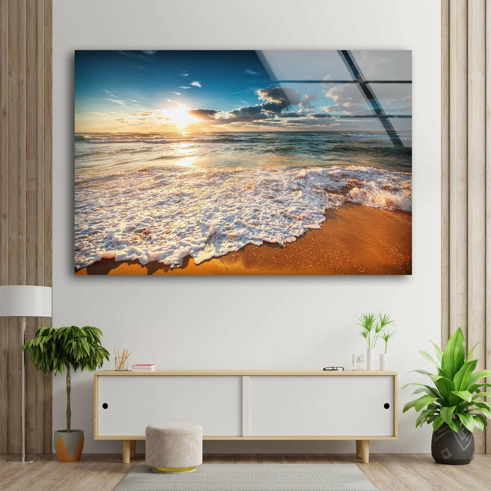Cloudscape Over The Sea Glass Wall Art - MyPhotoStation