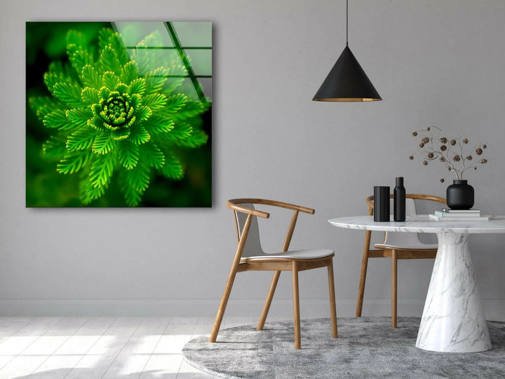 Green Botanical Glass Wall Art, glass image printing, glass prints from photos