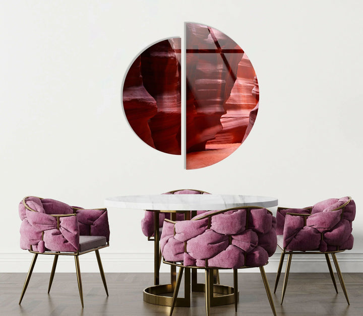 Two Piece Round Canyon Glass Wall Art large glass photo prints, glass wall photos