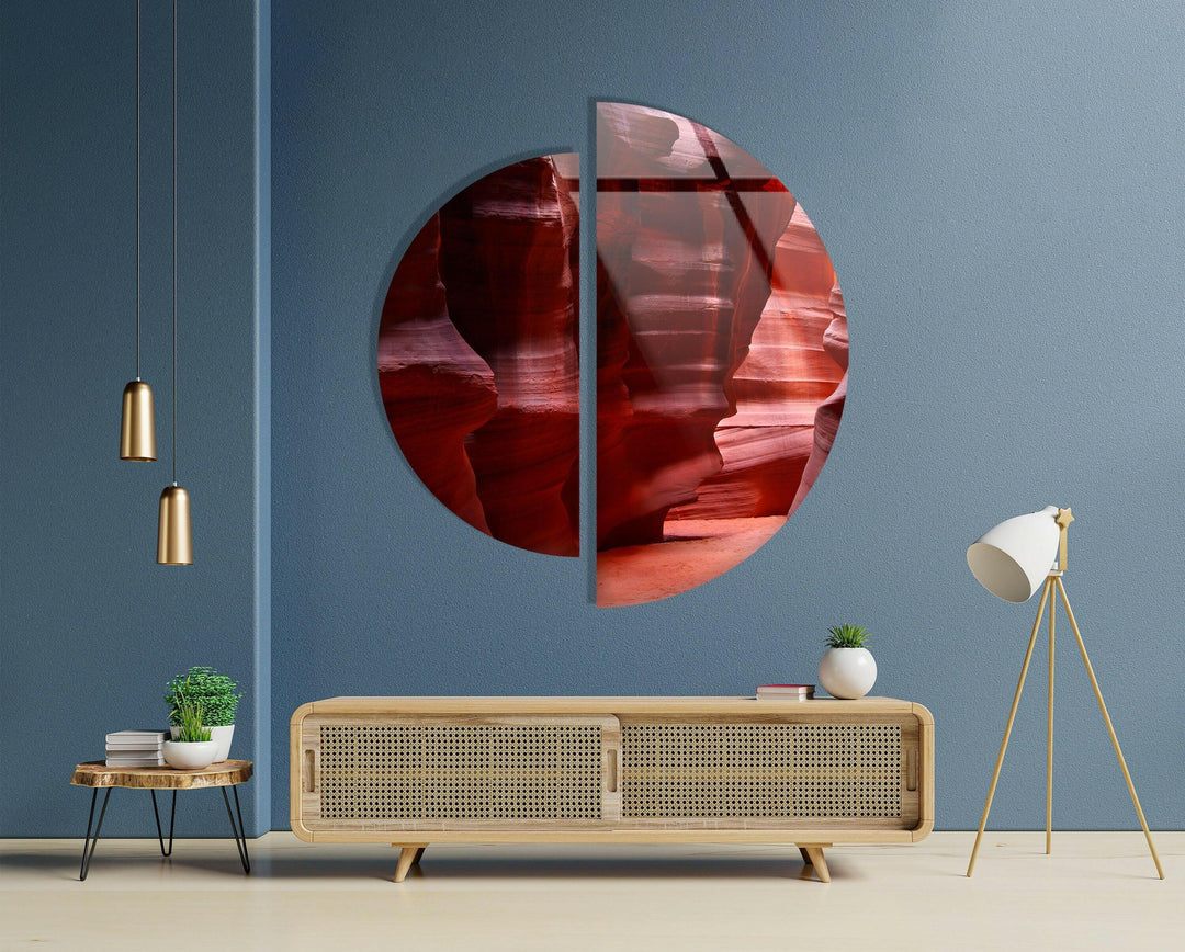 Two Piece Round Canyon Glass Wall Art picture on glass wall art, photos printed on glass