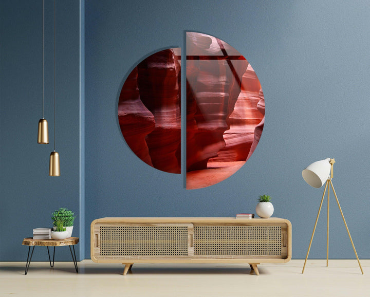Two Piece Round Canyon Glass Wall Art picture on glass wall art, photos printed on glass