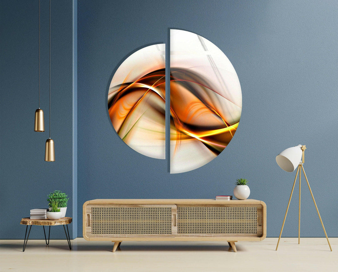 Two Piece Half Circle Abstract Glass Wall Art art glass wall art, glass wall art pictures