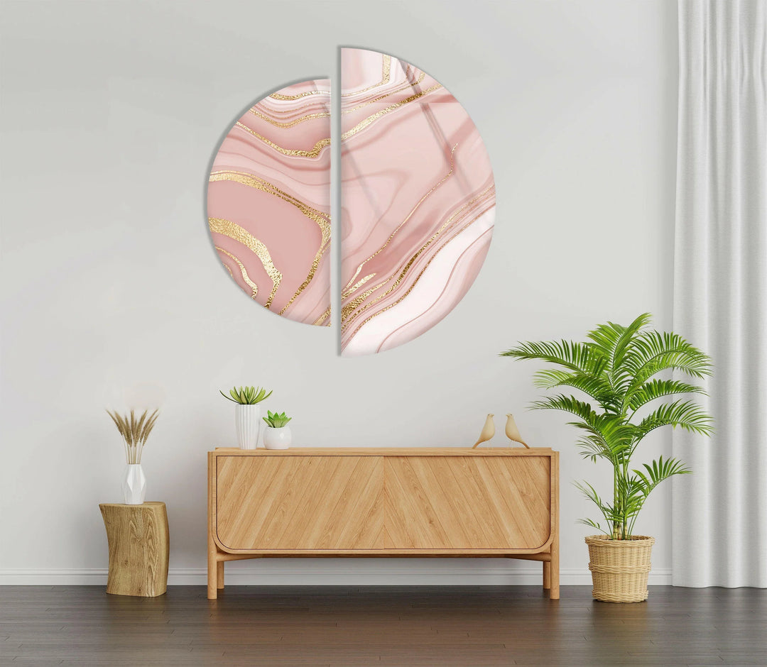 Pink Marble Gold Alcohol Ink Glass Wall Art art glass wall art, glass wall art pictures