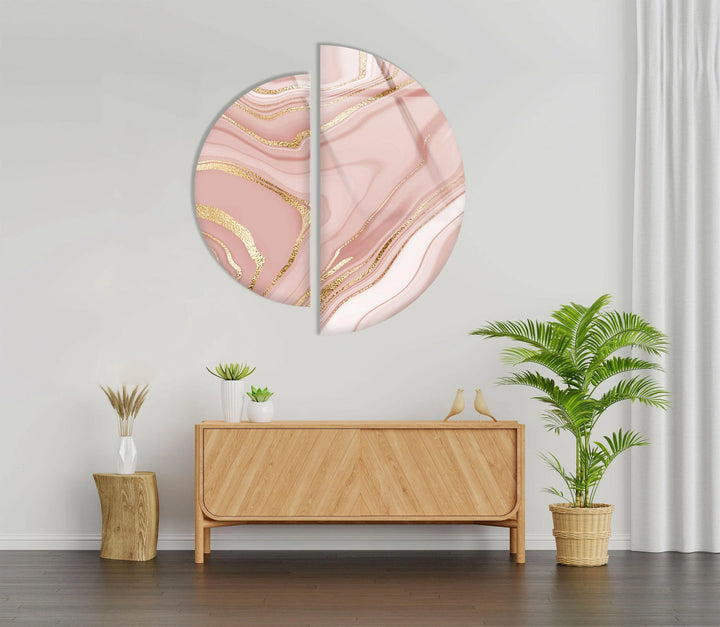 Pink Marble Gold Alcohol Ink Glass Wall Art art glass wall art, glass wall art pictures