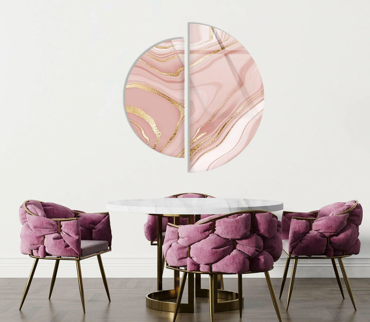 Pink Marble Gold Alcohol Ink Glass Wall Art stained glass wall art, stained glass wall decor