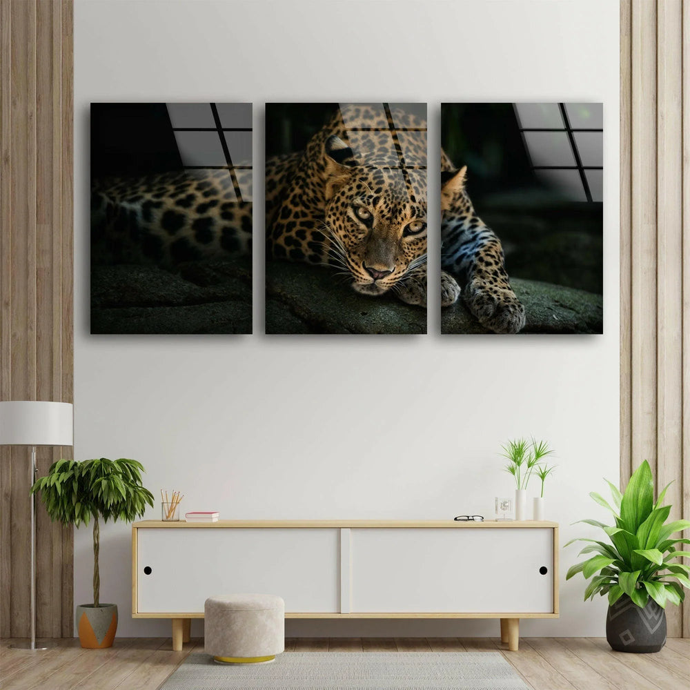 Wild Leopard Glass Wall Art, custom glass pictures, glass art prints