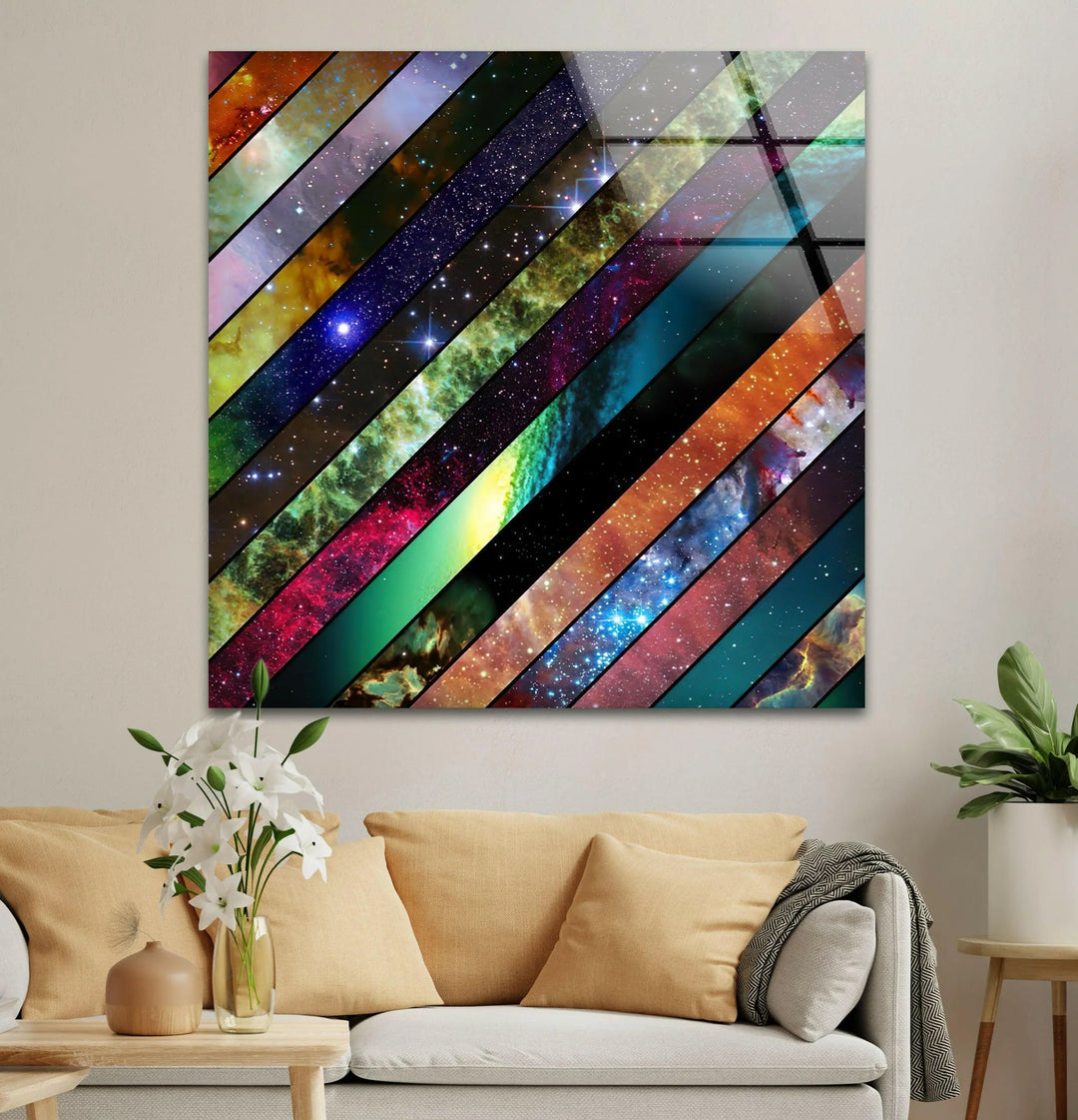 Stained Space Glass Wall Art print picture on glass, Tempered Glass Wall Art