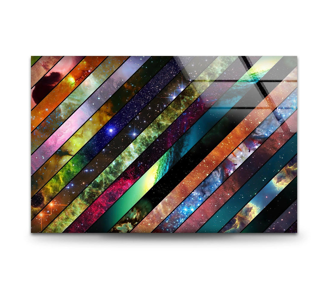 Stained Space Glass Wall Art print on glass, glass printed photos