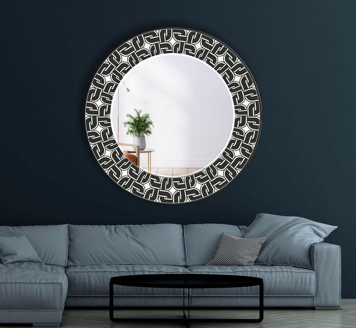 Black Round Wall Mirror Long Wall Mirror