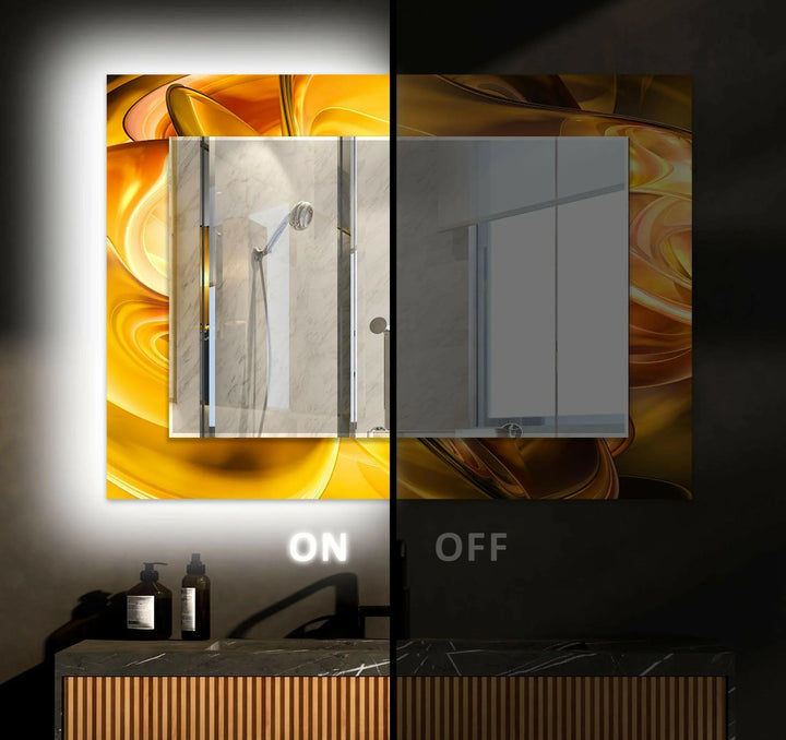 Caramel Color Lines Abstract Wall Mirror Large Mirror