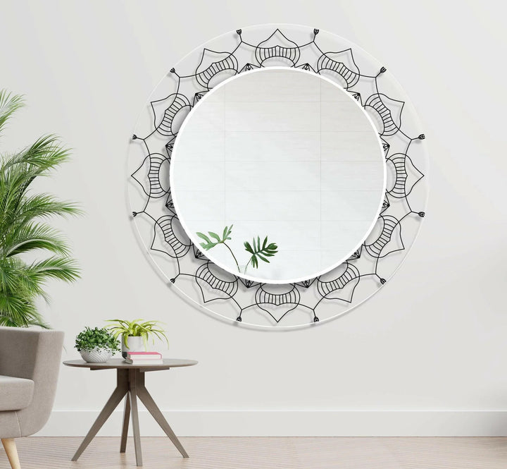Transparent Black Round Wall Mirror decorative mirrors