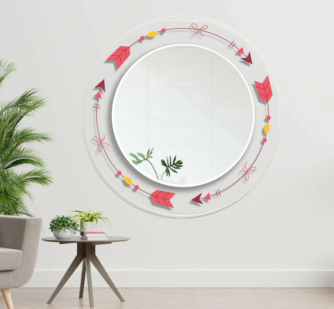 Transparent Arrow Round Wall Mirror huge wall mirror