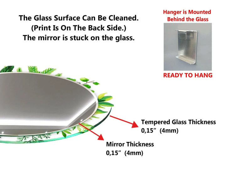 Transparent Green Tropical Round Wall Mirror - MyPhotoStation