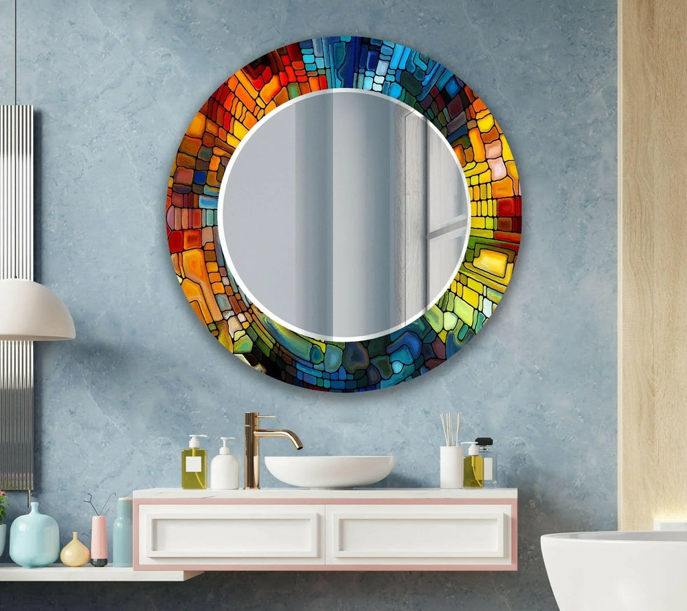 Colored Stained Wall Mirror Decorative Mirror