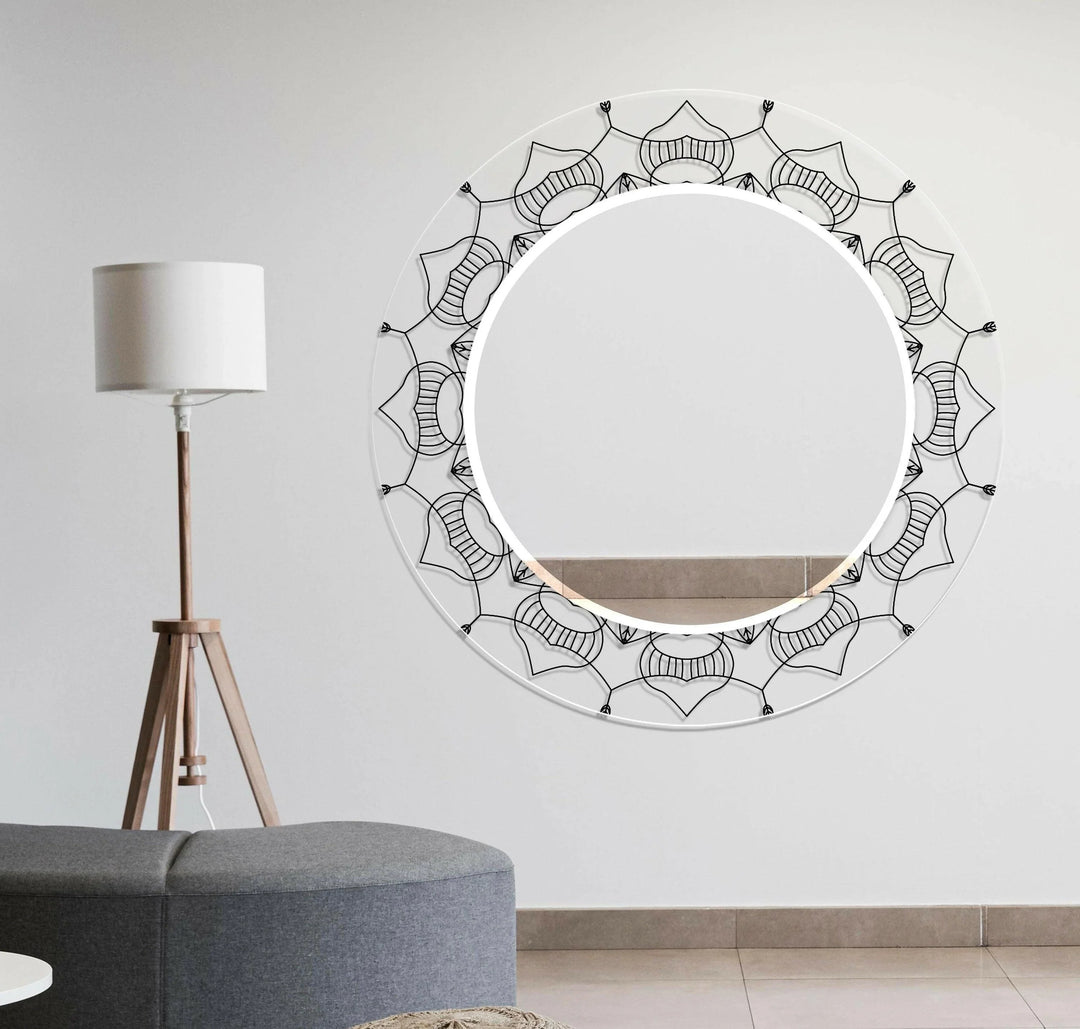 Transparent Black Round Wall Mirror wall mirror
