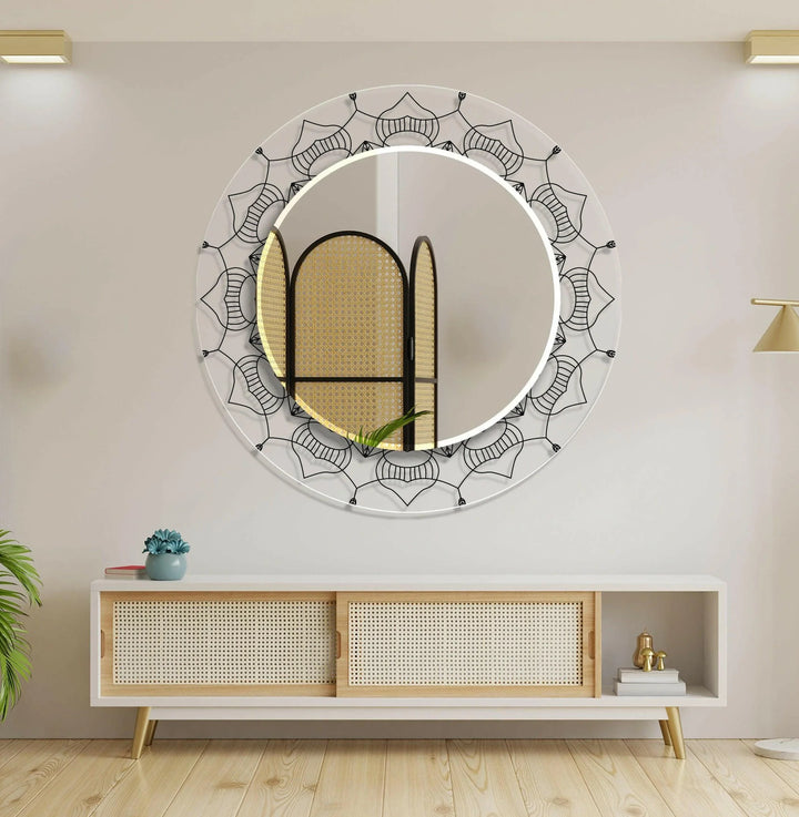 Transparent Black Round Wall Mirror wall decorative mirror