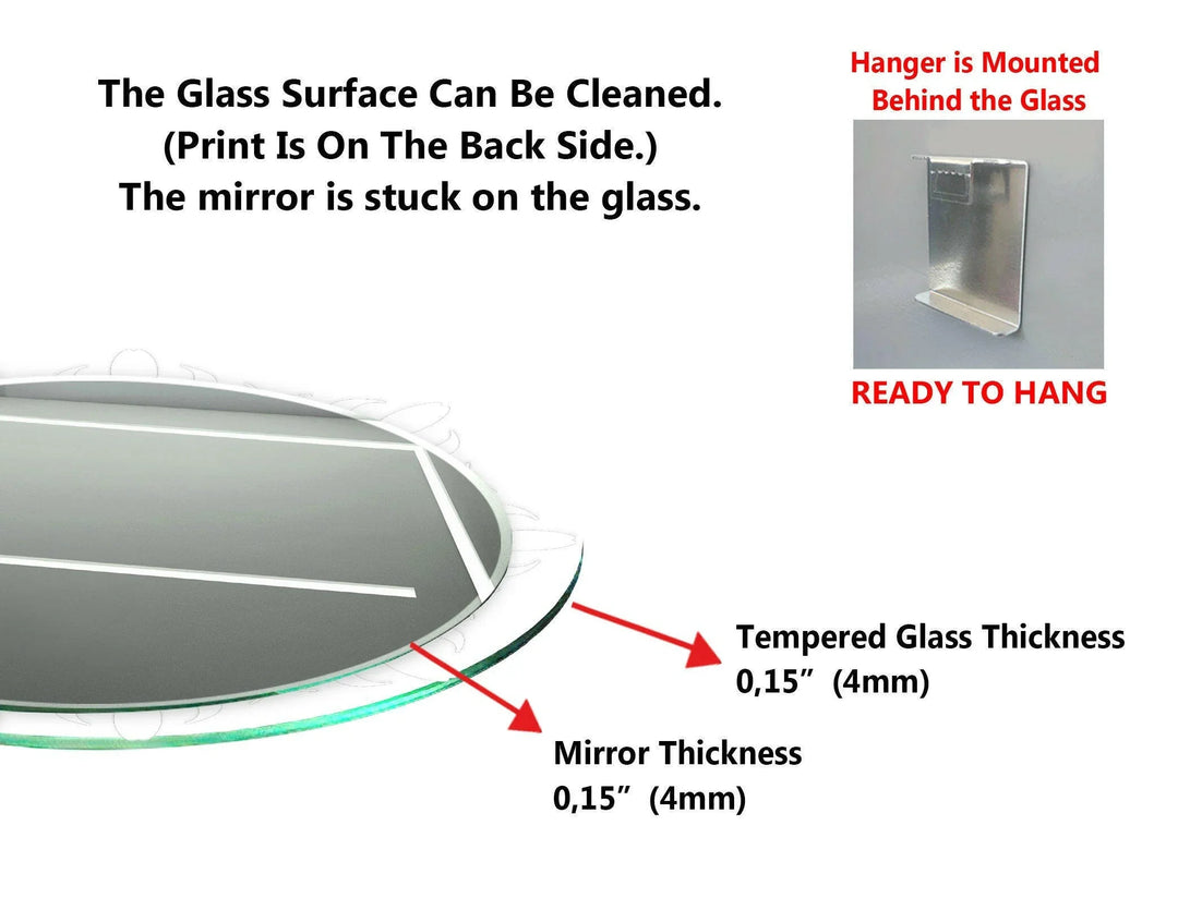 Transparent White Round Wall Mirror - MyPhotoStation