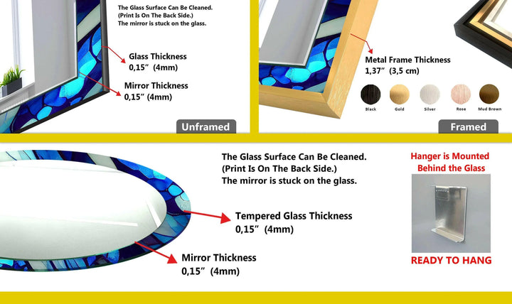 Blue Nacreous Abstract Wall Mirror - MyPhotoStation