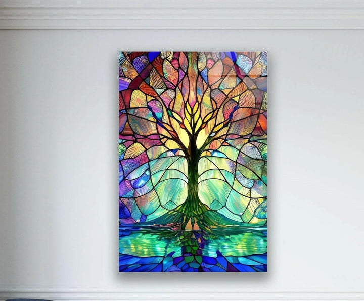 Stained Tree of Life Glass Wall Art Our modern glass wall art will make your living room look better, or you can choose glass wall art for the living room to make a captivating center point. Our glass wall hanging choices make it easy and stylish to show off glass art, glass panel art, and glass panel artwork. With glass photo prints, you can keep your favorite memories alive forever as photographs or pictures on glass that look like they're coming to life.