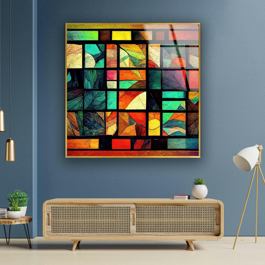 Geometric Stained Artworks Glass Wall Art - MyPhotoStation