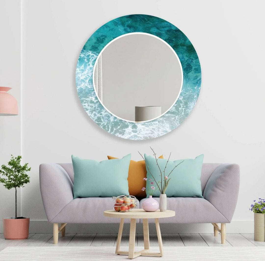 Waves Round Wall Mirror Dining Room Wall Mirror