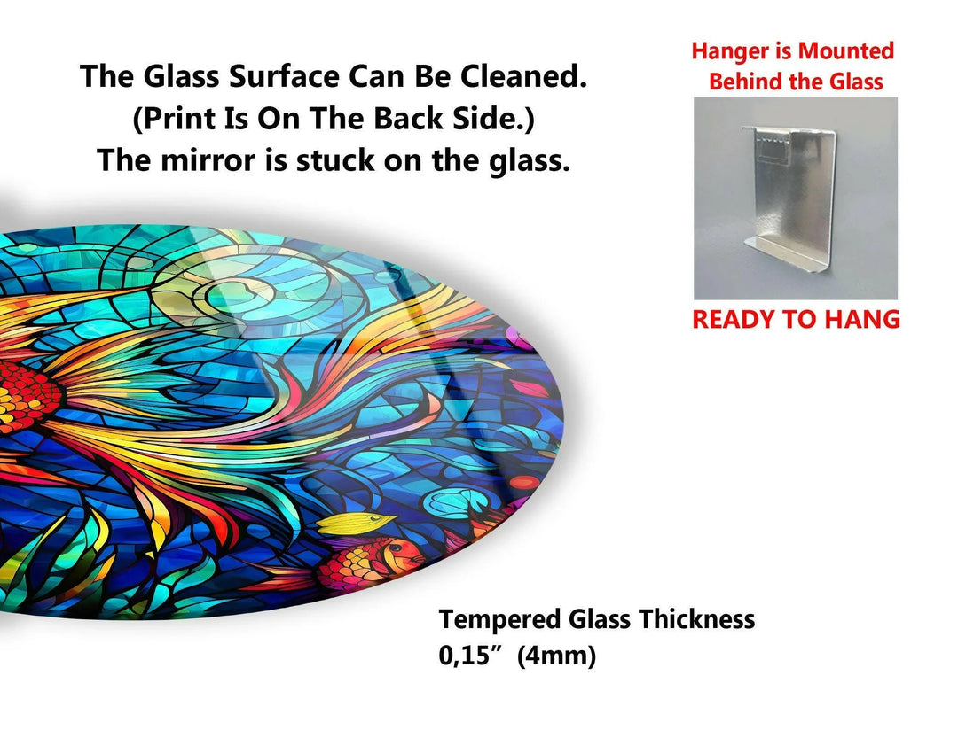 Fish Round Stained Glass Wall Art - MyPhotoStation