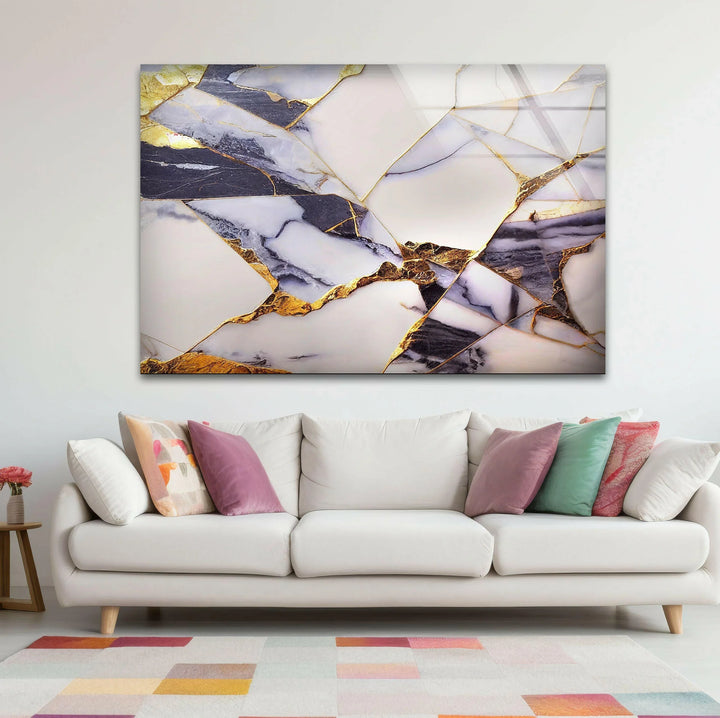 White and Gray Stained Glass Wall Artwork & Cool Art Prints